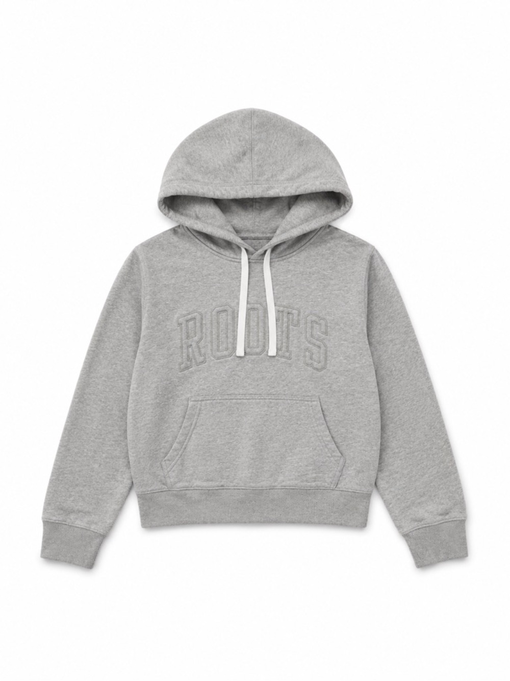 Roots Gray Pullover Hoodie Sweatshirt, Size Medium